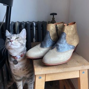 Penelope Chilvers metallic leather ankle boot